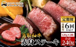 22-9.【6回定期便】鳥取和牛赤身ステーキ　2枚　計240ｇ×6回 313726_AJ120