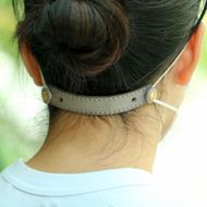SKLO 首かけタッチペンホルダー+レザーマスクバンド　Shortタイプ【Grey】 141305_EL11VC01