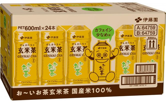 【定期便6ヶ月】お～いお茶玄米茶600ml×24本　［おーいお茶 ペットボトル ケース 箱 伊藤園 静岡］ 222232_AT053