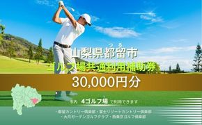 CM010 山梨県都留市内ゴルフ場共通利用補助券【30,000円分】