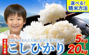 令和6年産 無洗米 も 選べる こしひかり 白米 or 無洗米 選べる精米方法 内容量 5kg 10kg 15kg 20kg 白米 精米 無洗米 熊本県産(南阿蘇村産含む) 単一原料米 南阿蘇村《7-14日以内に出荷予定(土日祝除く)》---mna_kh6_wx_r7_15000_5kg_h---